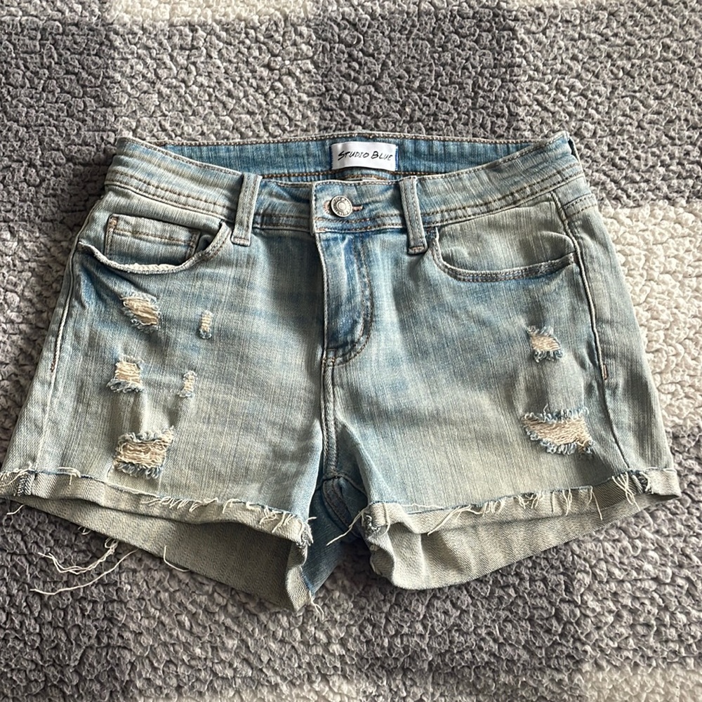 Studio Blue Kadence Super High Distressed Denim Short